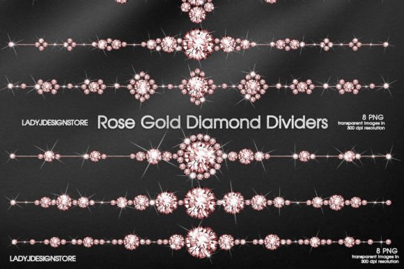 Download Rose Gold Diamond Dividers - Rose Collection