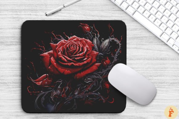 Download Dark Fantasy Red Rose Mouse Pad - Rose Collection