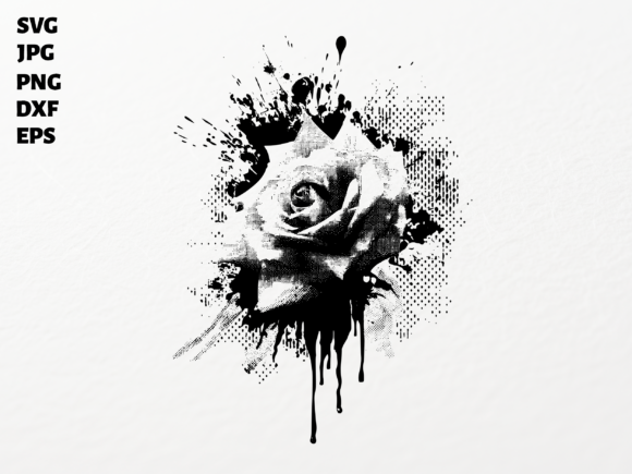 Download Ink Splatter Rose Sublimation PNG - Rose Collection